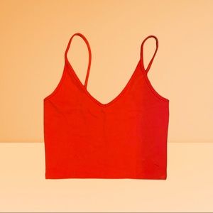 Classic cute crop spaghetti strap v-neck top! Fits very nicely on, comfortable.